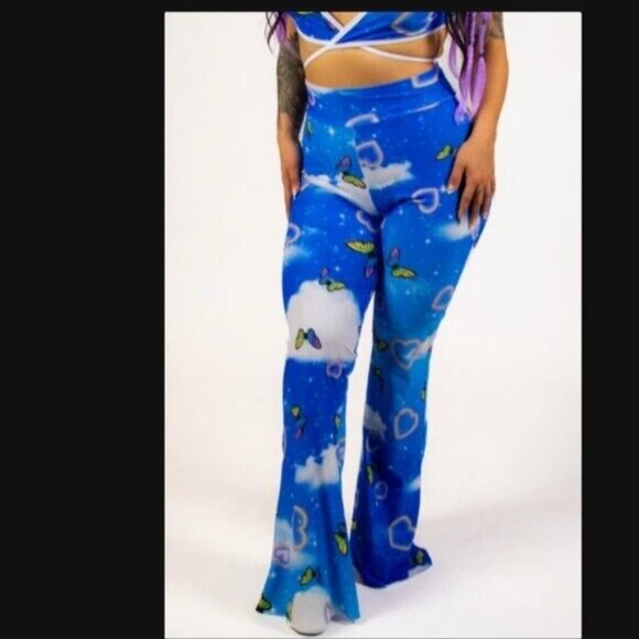 Rolita Couture - Flirt With Me Cotton Kandiwrap Crop Top+Pants. Rave festival - Picture 2 of 16